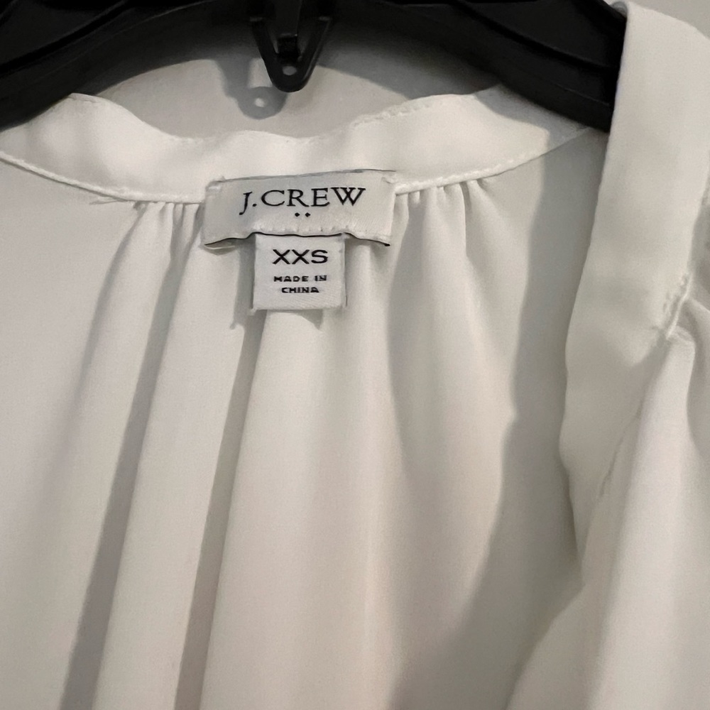 J Crew Button Up Blouse With Flutter Sleeve - image 3